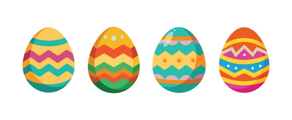 set of colorful easter eggs vector, vector and illustration, vector style