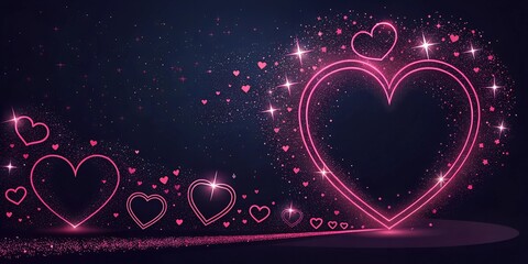 Obraz premium Glowing Hearts Valentine's Day Background