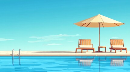 Obraz premium Captivating Outdoor Swimming Pool at Hotel Resort Oasis