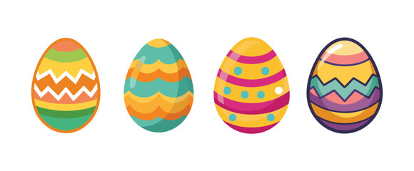 set of colorful easter eggs vector, vector and illustration, vector style