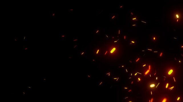 glowing ember particles overlay transparent background loop