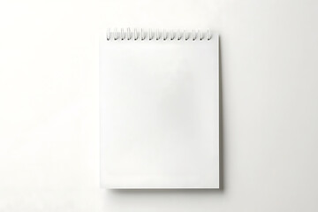 Blank Spiral-Bound Notebook on White Background