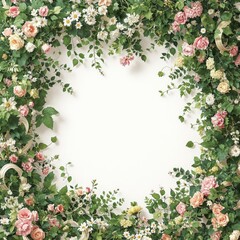 Fototapeta premium intricate floral pattern with vines and leaves , seamless flower pattern, botanical illustration