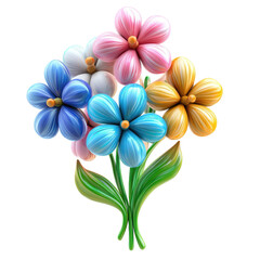3D icon of A bouquet of Balloon Flower isolated on transparency background