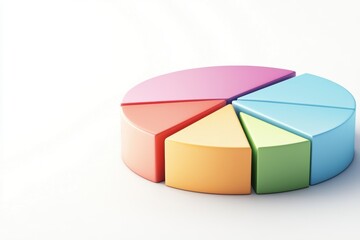 Obraz premium Bright Colorful 3D Pie Chart for Data Analytics and Presentation Themes