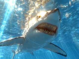 Fototapeta premium Terrifying Shark Coming Toward You