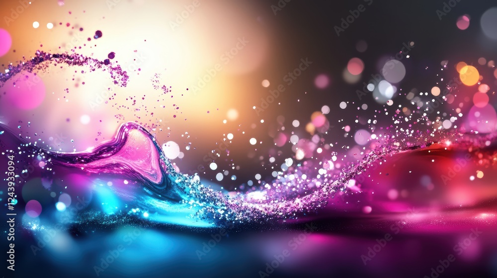 Poster dynamic water splash action abstract art colorful background vibrant environment visual concept desi
