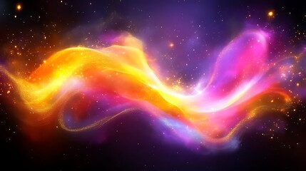 Obraz premium Cosmic Nebula Swirling Colors And Glowing Stars