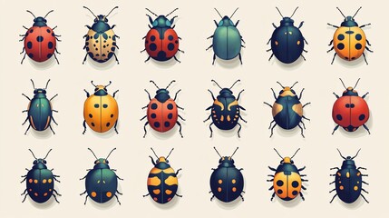 Ladybug Flat Vector Icon and Clip Art: Design F for Logo, Icon, Web, Print, and Many More