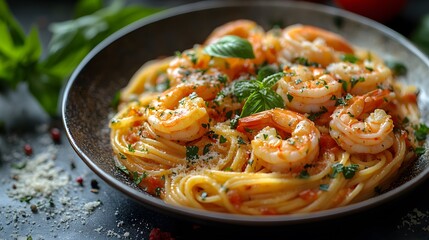 Delicious Shrimp Scampi Pasta Dish Italian Cuisine