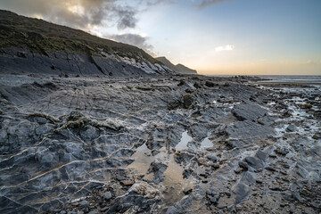 Crackington Haven rocks with quartz veins