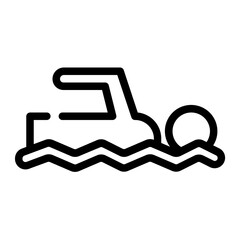 swimming sport cut line icon