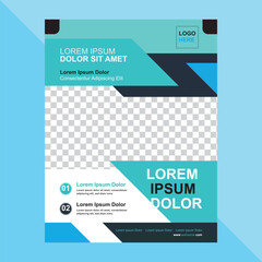 Abstract business flyer with photo