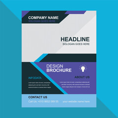 Abstract business brochure with blue elements