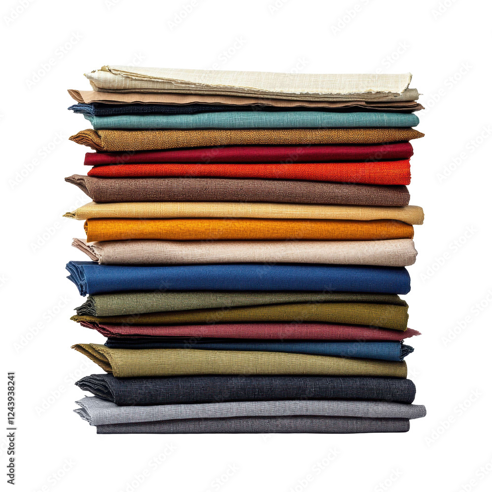 Poster stack of colorful fabric textiles for creative design projects