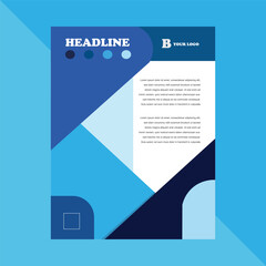 Abstract classic blue flyer template