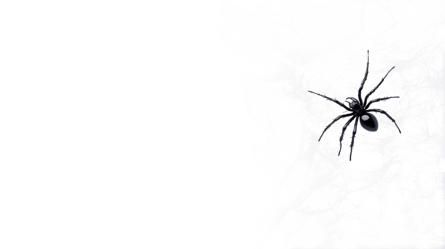 Spider on Web Isolated on Transparent Background - Powered by Adobe