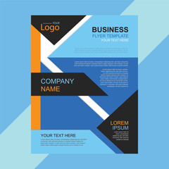 Abstract flyer template with blue shapes