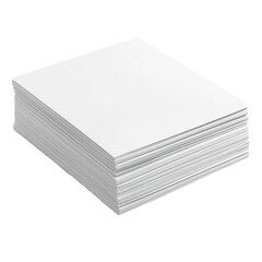 Stack of Blank Paper Sheets on a White Background for Office Use