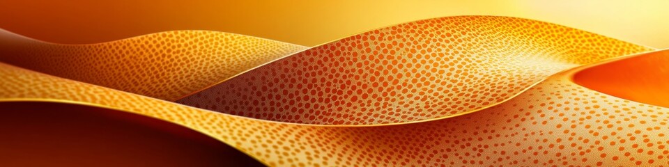 Golden Waves Abstract Background Seamless Pattern, Luminous Color, and Bright Yellow Palette.