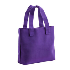 A vibrant purple tote bag stands upright against a white background, showcasing its spacious design ideal for daily use