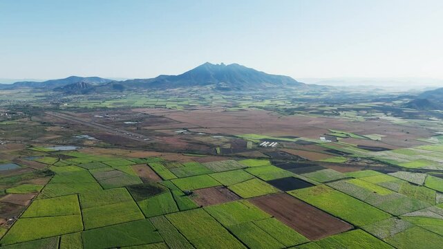 Sanganguey volcano dominating the agricultural landscape of Tepic, Nayarit, Mexico