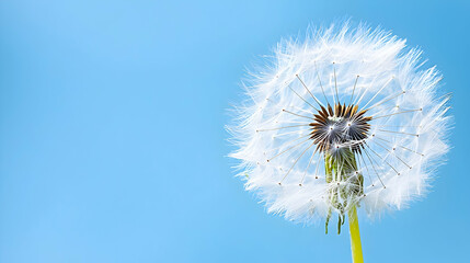 Fototapeta premium Dandelion seed head against blue sky