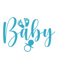 Baby typography design on plain white transparent isolated background for card, shirt, hoodie, sweatshirt, apparel, tag, mug, icon, poster or badge