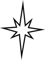 Star clip art design on plain white transparent isolated background for card, shirt, hoodie, sweatshirt, apparel, card, tag, mug, icon, poster or badge