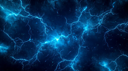 Obraz premium Electric blue lightning web stretching across the sky