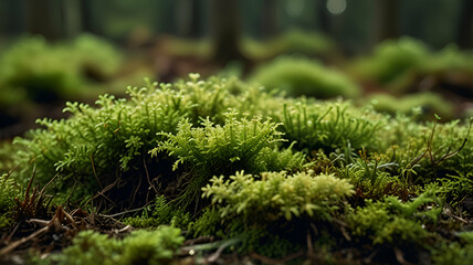 green moss on the tree