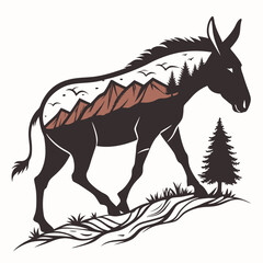 Creative animal icon Mule vector illustration
