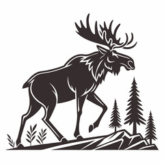 Creative animal icon Moose vector illustration