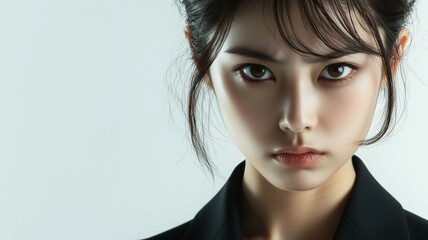 怒った表情をした日本人女性