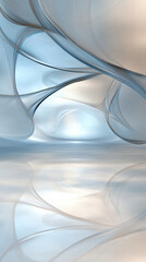 Abstract swirling blue and white shapes