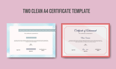 Two Simple, minimal and clean certificate  template