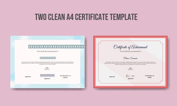 Two Simple, minimal and clean certificate  template