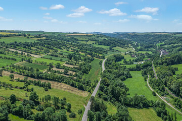 Laudenbach im Vorbachtal bei Weikersheim aus der Vogelperspektive