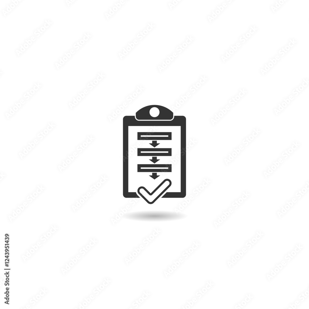 Poster simple procedure icon with shadow