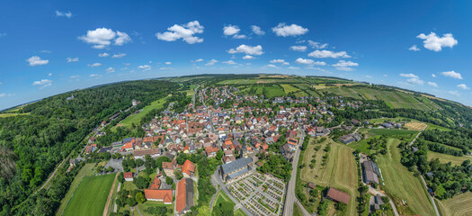 Laudenbach im Vorbachtal bei Weikersheim aus der Vogelperspektive
