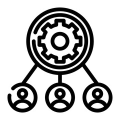 employee management cut line icon