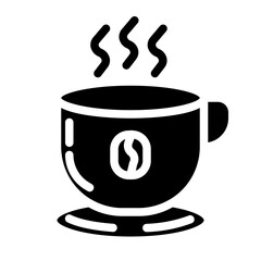 hot coffee solid icon