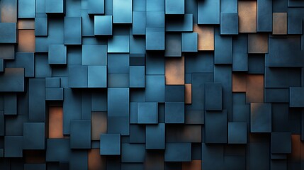 Abstract Blue and Brown Textured Cube Pattern