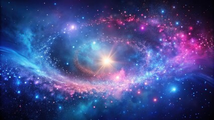 Obraz premium A Celestial Spiral Galaxy with Vibrant Nebulae and Radiant Stars