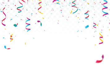 Abstract colorful confetti banner background. birthday, holiday, advertising and party design element