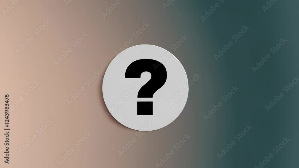 Aufkleber Multiple question marks inside white circles appear on various gradient backgrounds, suggesting uncertainty, inquiry, and the process of seeking answers