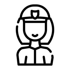 police woman avatar_2 cut line icon