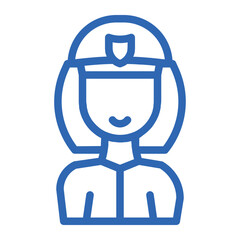 police woman avatar_2 color icon