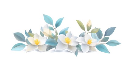 Obraz premium Elegant Paper Flowers Arrangement with Soft Colors and Leaves