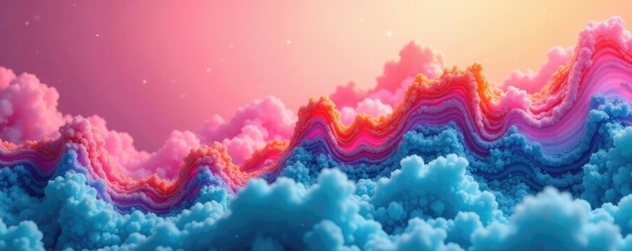Zickzack Muster auf einem pastellfarbenen Hintergrund, Abstrakt, Schattenspiel